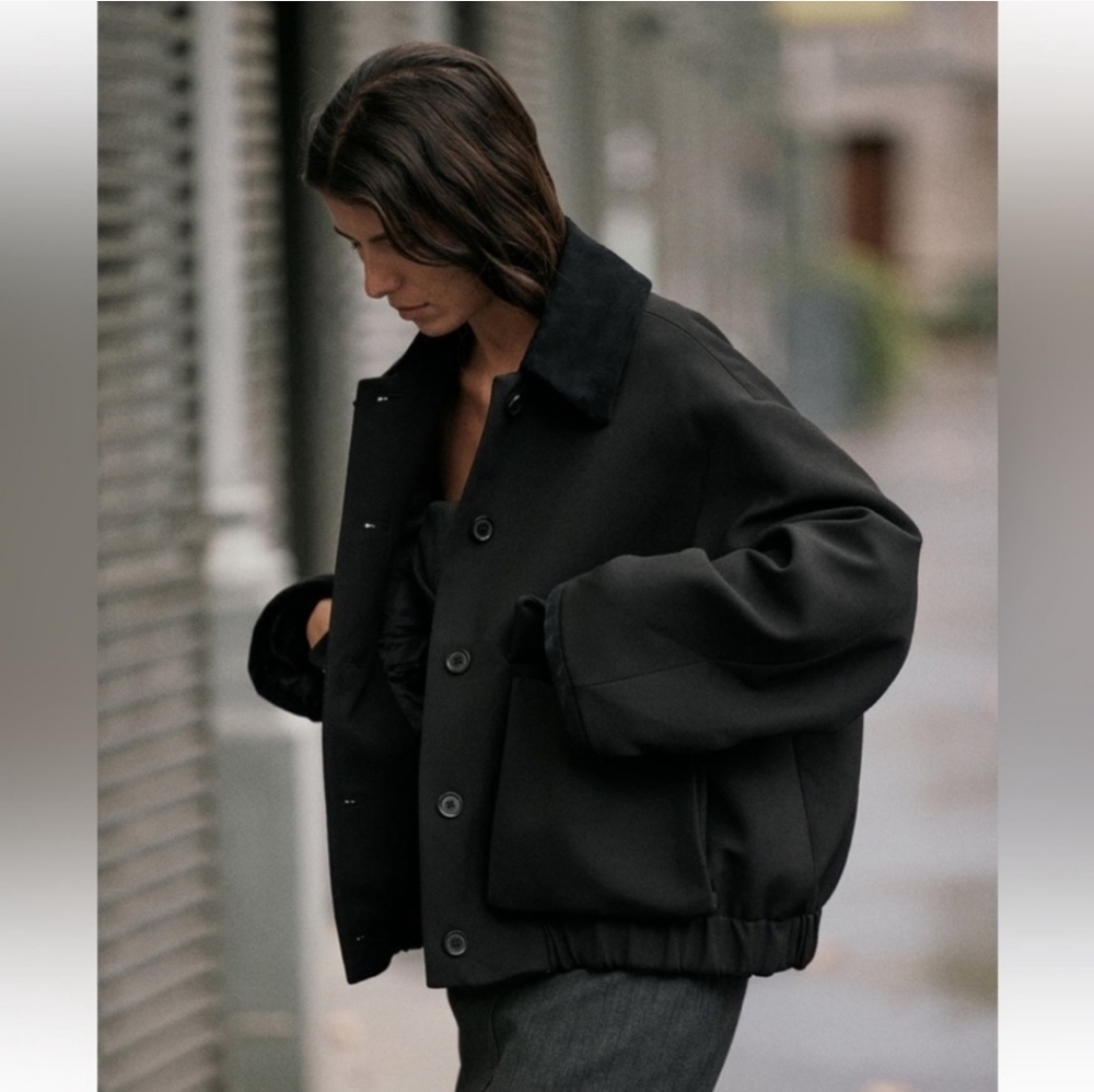ZARA Black Bomber Jacket